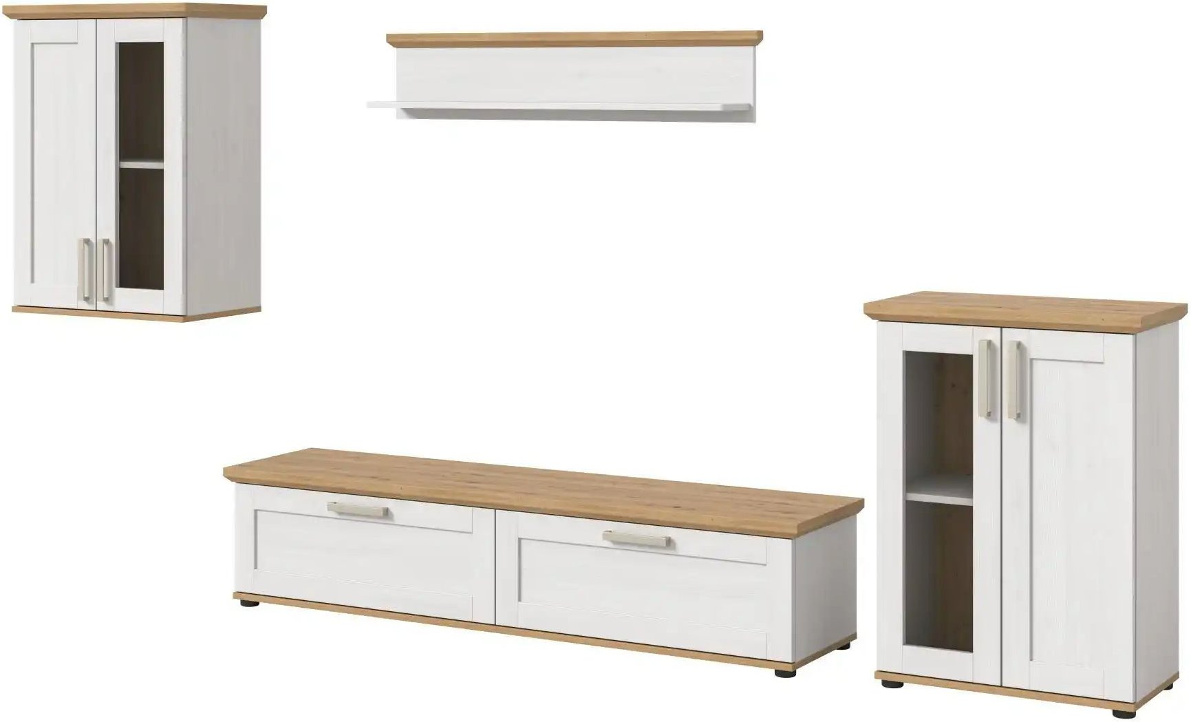 Wohnkombination ¦ holzfarben ¦ Maße (cm): B: 336 H: 161 Kommoden & Sideboards > Wohnwände - Höffner