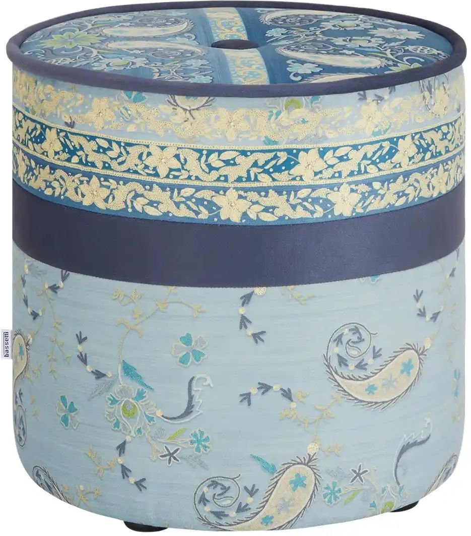 bassetti by SCHRÖNO Pouf Tinetto ¦ blau ¦ Maße (cm): H: 44 Ø: 43 Polstermöbel > Hocker > Sitzpouf - Höffner
