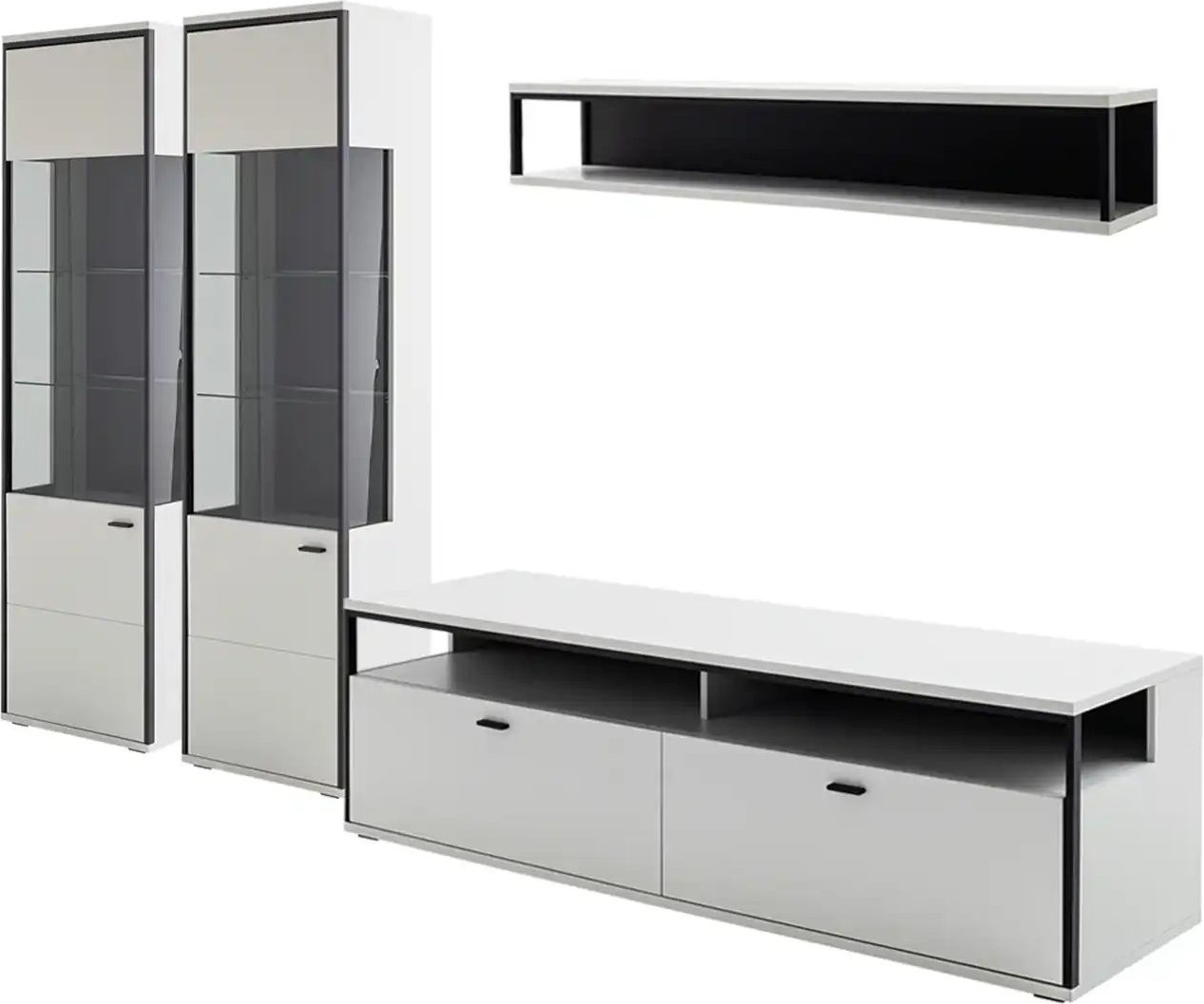 Wohnkombination  Orella ¦ weiß ¦ Maße (cm): B: 291 H: 199 T: 51.0 Kommoden & Sideboards > Wohnwände - Höffner