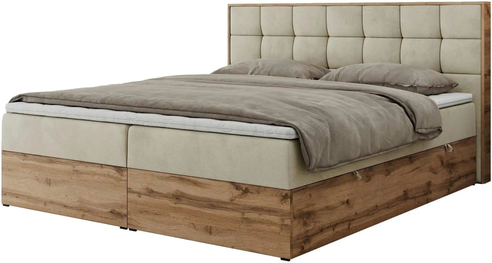 Boxbett mit Bettkasten Albero 1 ¦ beige ¦ Maße (cm): B: 208 H: 104 Betten > Komfortbetten - Höffner