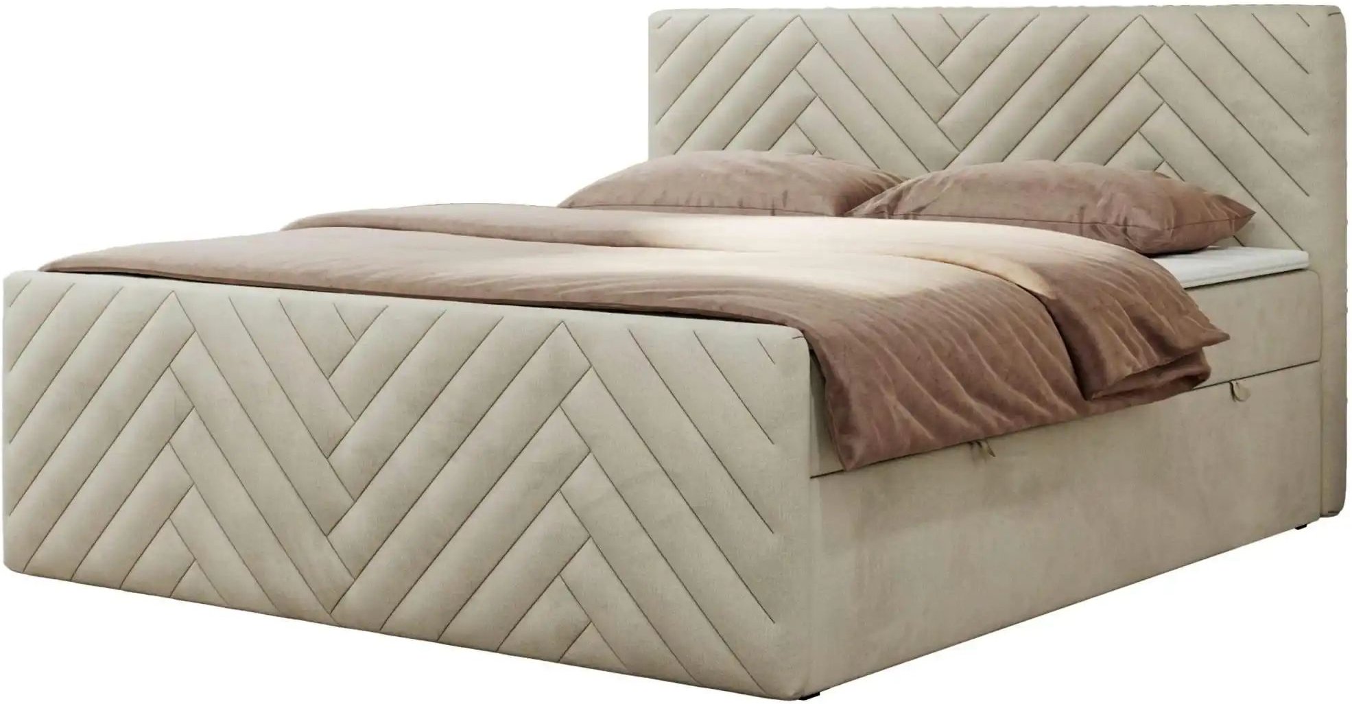 Thumbnail - Boxbett mit Bettkasten Paris Duo ¦ beige ¦ Maße (cm): B: 121 H: 110 Betten > Komfortbetten - Höffner