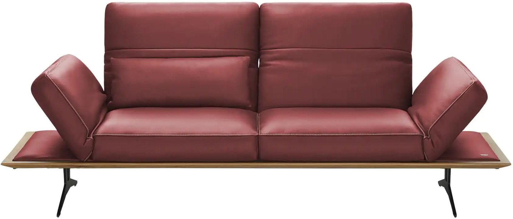 KOINOR Einzelsofa aus Echtleder Fendo ¦ rot ¦ Maße (cm): B: 236 H: 73 T: 123.0 Polstermöbel > Sofas > 2-Sitzer - Höffner