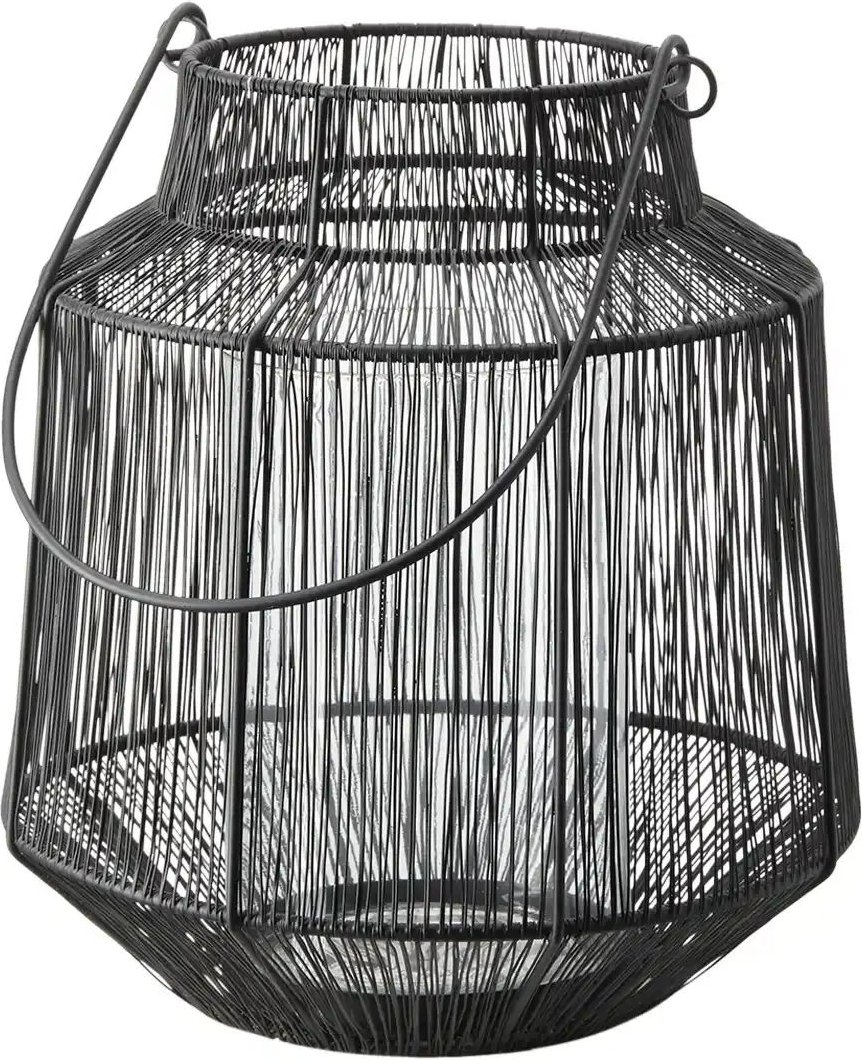 Thumbnail - HOME STORY Windlicht ¦ schwarz ¦ Eisen,Glas ¦ Maße (cm): H: 31 Ø: 30 Accessoires > Kerzen & Kerzenständer - Höffner