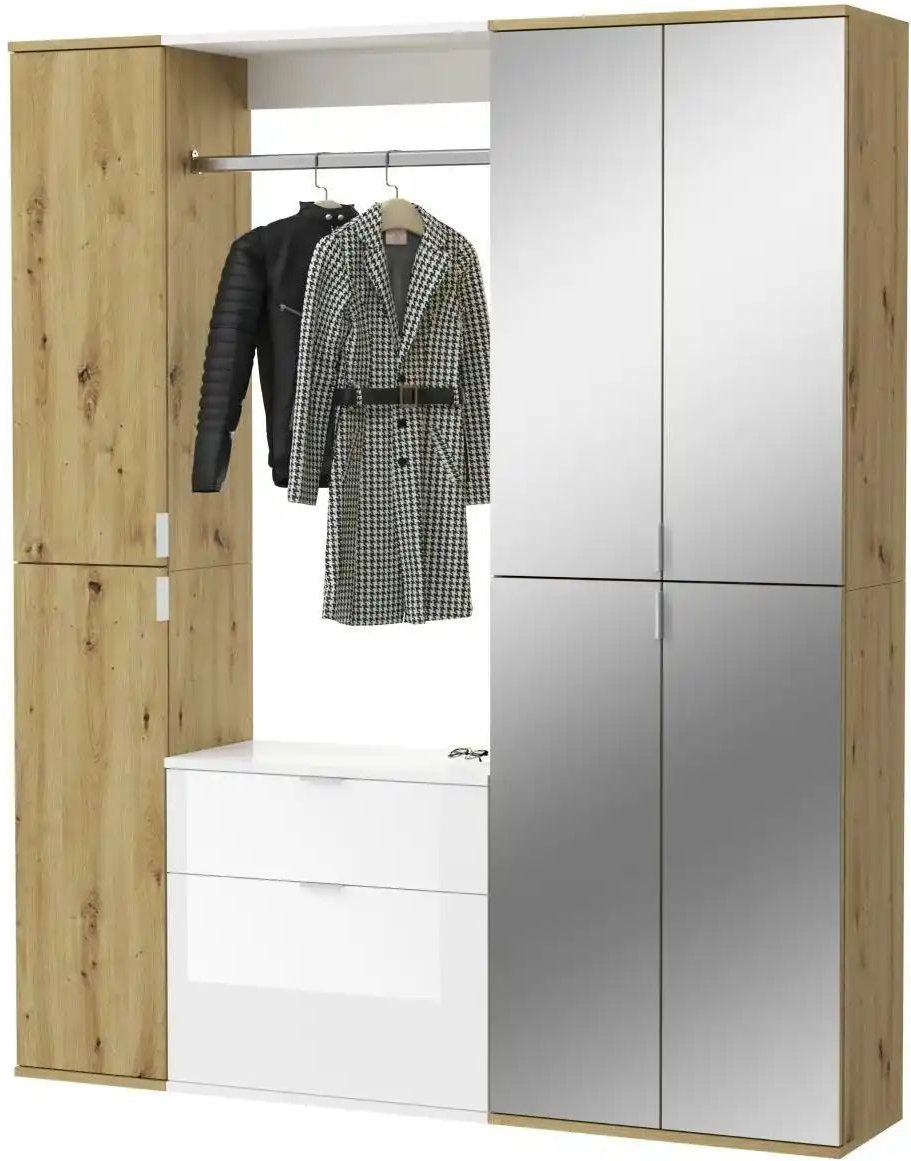 Garderobenkombination Projekt X ¦ holzfarben ¦ Maße (cm): B: 152 H: 193 T: 34.0 Garderoben & Kleiderstangen > Garderobe...
