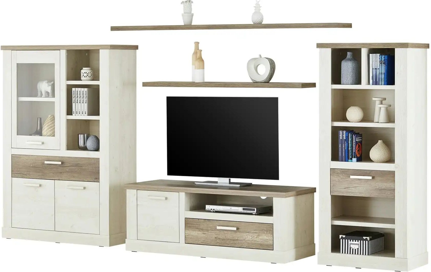 Wohnwand Viareggio ¦ weiß ¦ Maße (cm): B: 346,4 H: 182 T: 52.0 Kommoden & Sideboards > Wohnwände - Höffner