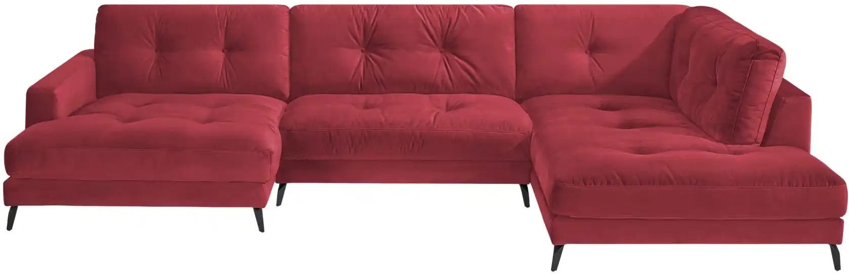 Jette Home Wohnlandschaft aus Samt Jette Return ¦ rot ¦ Maße (cm): B: 359 H: 84 Polstermöbel > Sofas > Wohnlandschaften ...