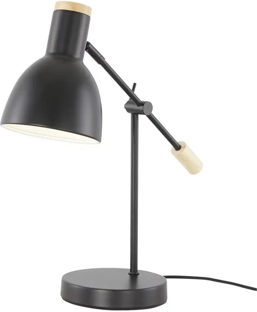 Thumbnail - KHG Schreibtischleuchte 1-flammig schwarz mit Holz ¦ schwarz ¦ Maße (cm): B: 40 H: 42,5 T: 15.0 Lampen & Leuchten > ...