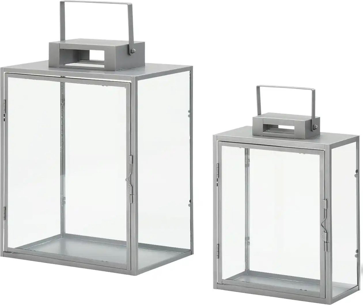 Thumbnail - Laterne 2er Set ¦ grau ¦ Glas,Metall ¦ Maße (cm): B: 30 H: 39,5 T: 20.0 Accessoires > Kerzen & Kerzenständer - Höffne...