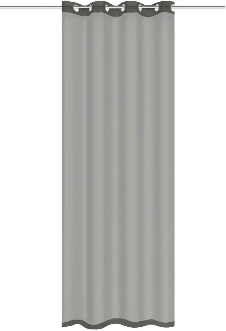 HOMEbasics Ösenschal ¦ grau ¦ Maße (cm): B: 140 H: 225 Gardinen & Rollos > Gardinen & Vorhänge > Schiebegardinen - Höf...