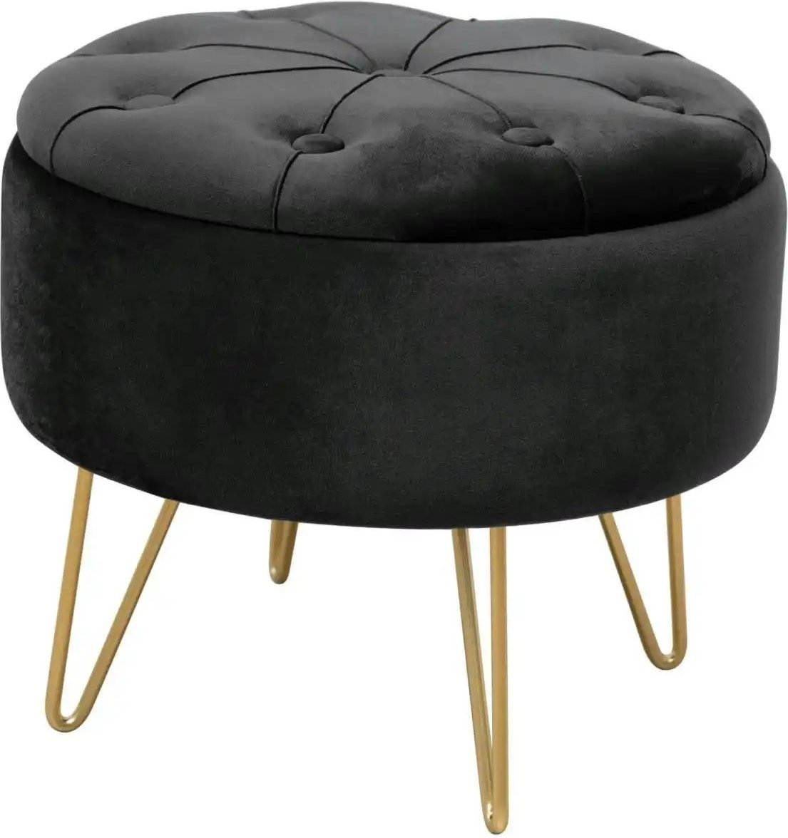 Pouf mit Füßen Anna ¦ schwarz Ø: 38 Polstermöbel > Hocker - Höffner