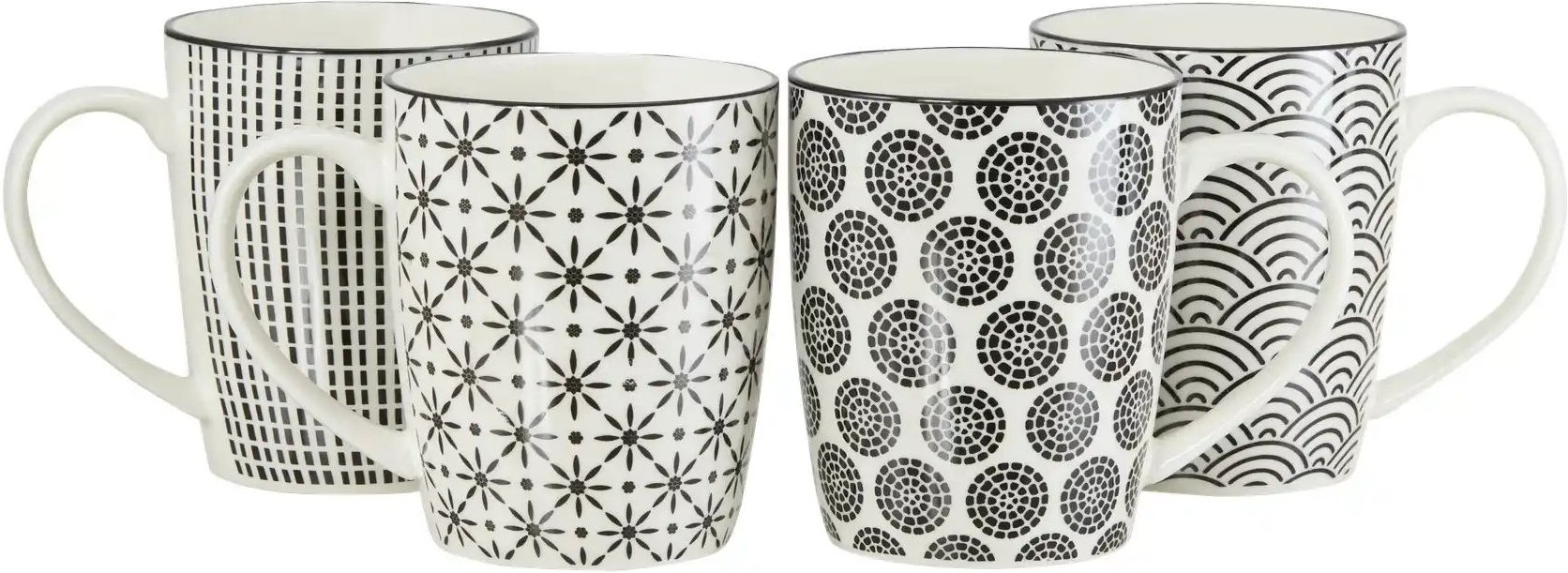 KHG Kaffeebecher 4er Set Vario ¦ schwarz ¦ Porzellan ¦ Maße (cm): B: 10 H: 11,8 Geschirr > Tassen - Höffner