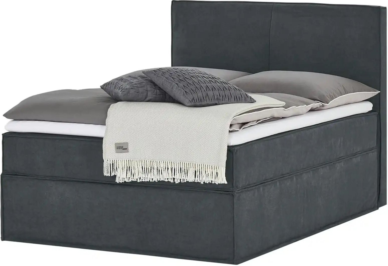 Boxi Boxspringbett 140 x 200 cm mit trendigem Keder Boxi Urban ¦ grau ¦ Maße (cm): B: 140 H: 125 Betten > Boxspringbette...