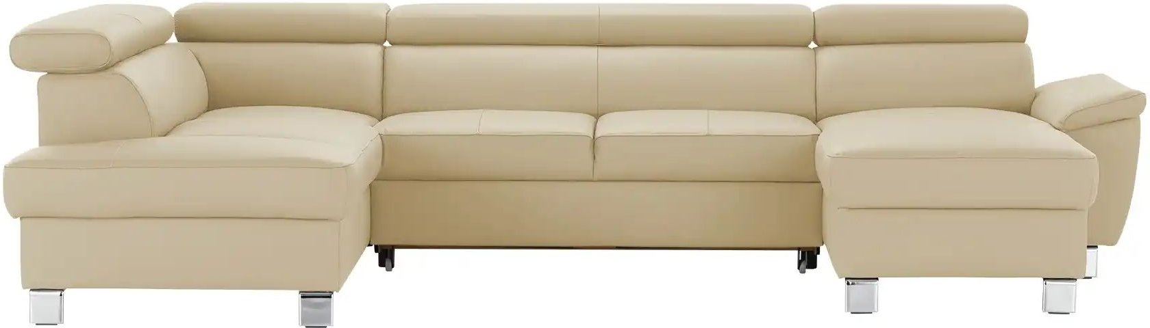 uno Wohnlandschaft aus Echtleder Avola ¦ beige ¦ Maße (cm): B: 315 H: 90 T: 208.0 Polstermöbel > Sofas > Schlafsofas - H...