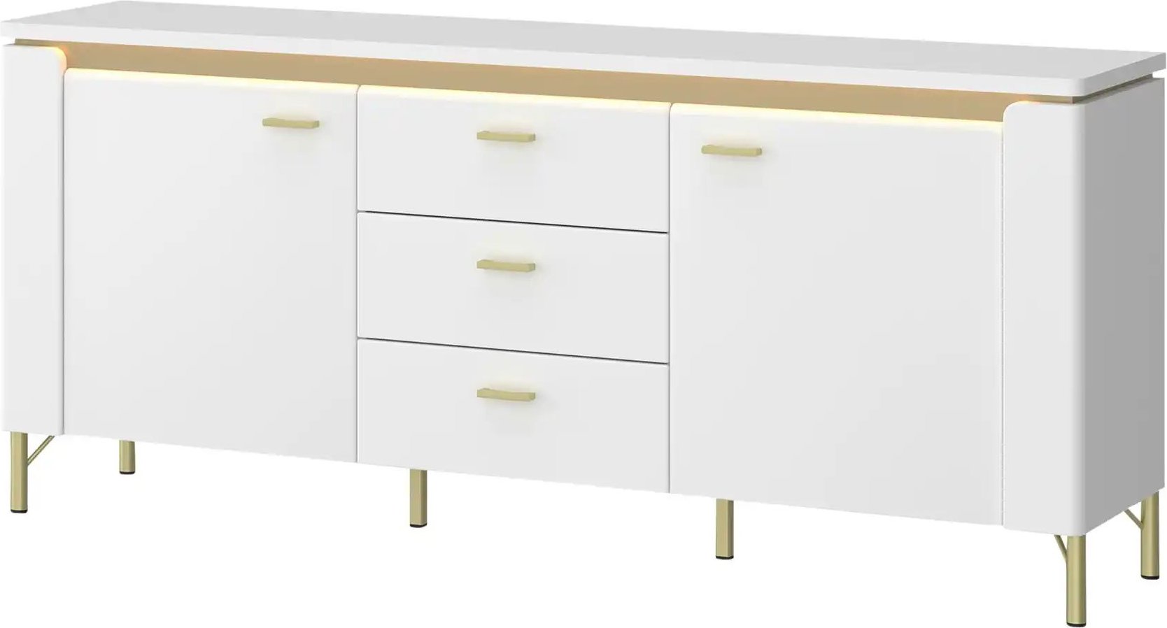 TV-Lowboard mit Softclose Losini ¦ weiß ¦ Maße (cm): B: 155,3 H: 70 T: 40.0 Kommoden & Sideboards > Lowboards - Höffner