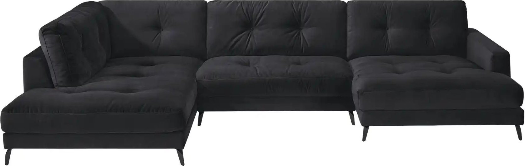 Jette Home Wohnlandschaft aus Samt Jette Return ¦ schwarz ¦ Maße (cm): B: 359 H: 84 Polstermöbel > Sofas > Wohnlandschaf...