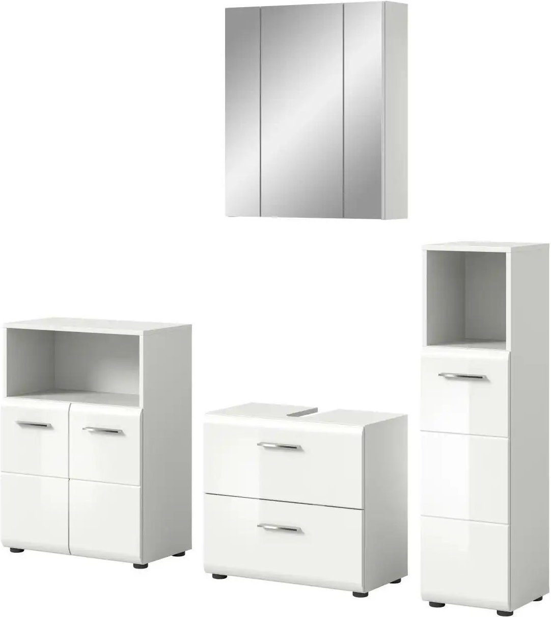 Badkombination Igelsbachsee ¦ weiß ¦ Maße (cm): B: 180 H: 190 Schränke > Badschränke > Komplett-Badkombinationen - Höff...