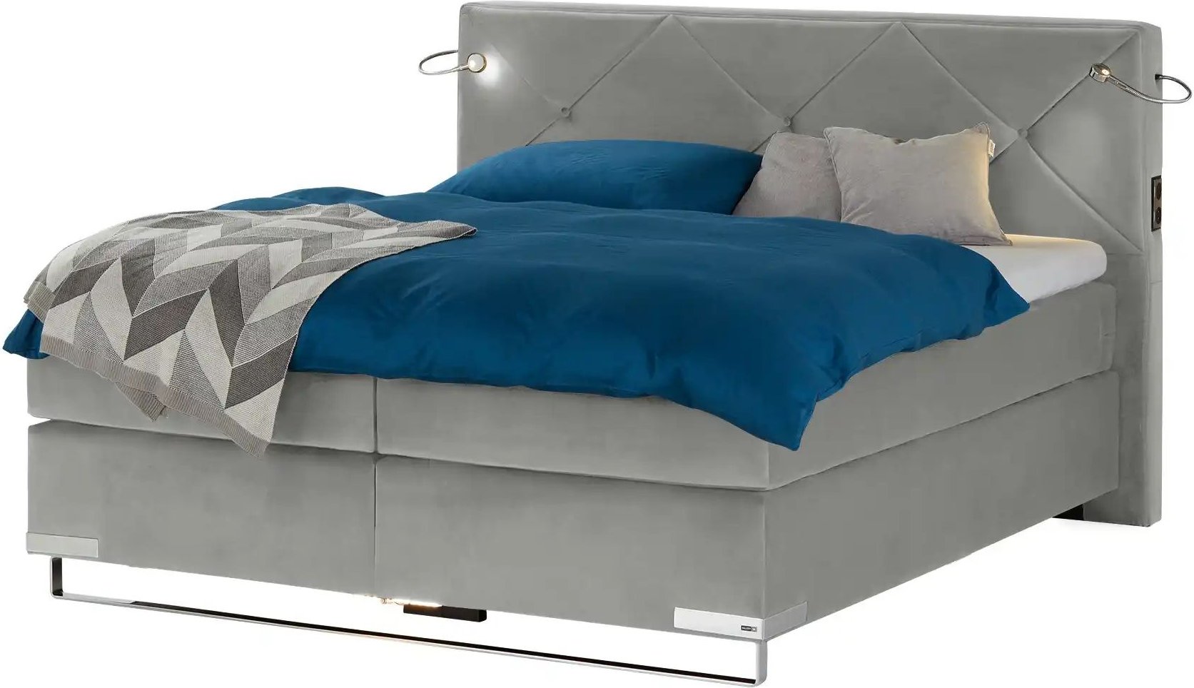Musterring Boxspringbett Premiumversion Dubai ¦ grau ¦ Maße (cm): B: 217 H: 124 Betten > Boxspringbetten - Höffner