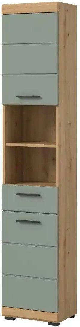 Thumbnail - Hochschrank SCHLOONSEE Breite 37cm 2 Tür 1 Schubkasten 2 offene Fächer MDF-Front in verschiedenen Farben erhältlic...