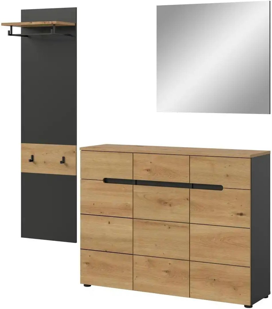 Garderobenkombination ¦ grau ¦ Maße (cm): B: 180 H: 190 Garderoben & Kleiderstangen > Garderobensysteme - Höffner