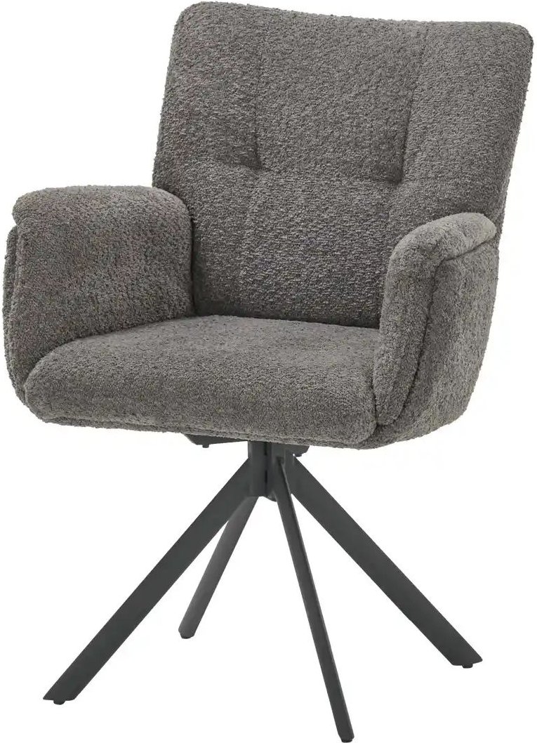 Gray & Jones Armlehnstuhl drehbar Jacky ¦ grau ¦ Maße (cm): B: 63,5 H: 92 T: 68.3 Stühle > Esszimmerstühle > Esszimmerst...