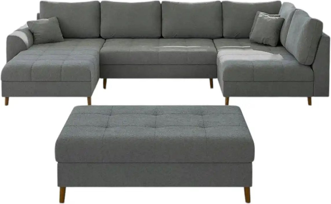 S-STYLE Wohnlandschaft mit Hocker Lars ¦ grau ¦ Maße (cm): B: 310 H: 81 Polstermöbel > Sofas > Wohnlandschaften - Höffn...