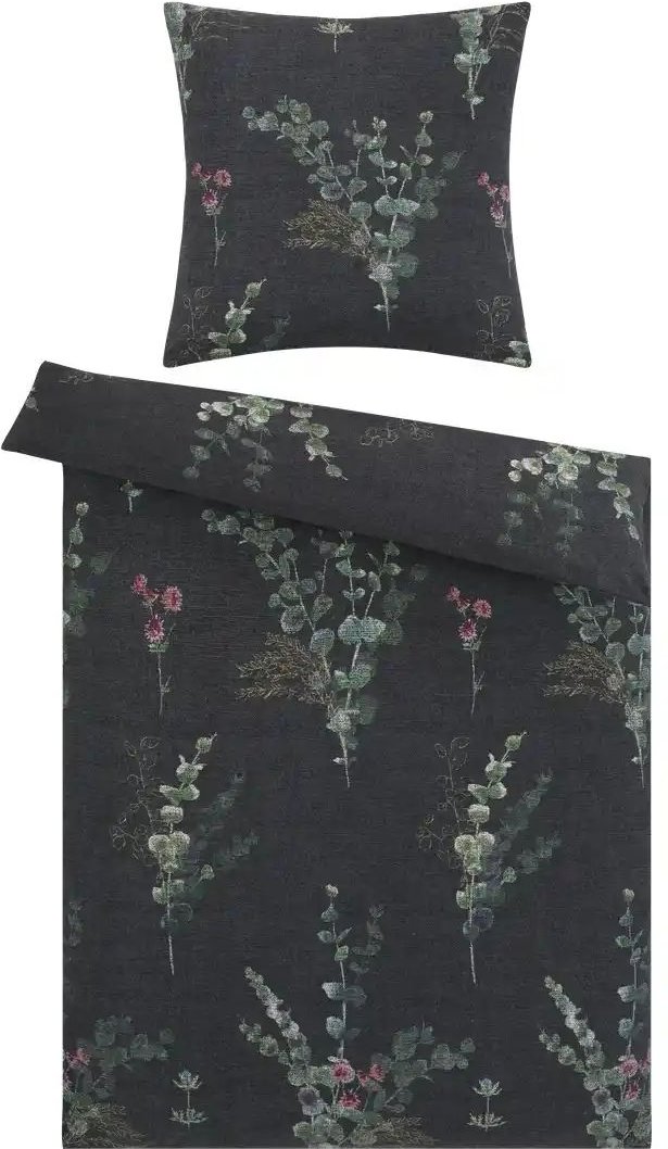 como Biber Wende-Bettwäsche Eucalyptus Twigs ¦ schwarz ¦ Maße (cm): B: 135 Bettwaren > Bettwäsche > Bettwäsche Winter -...