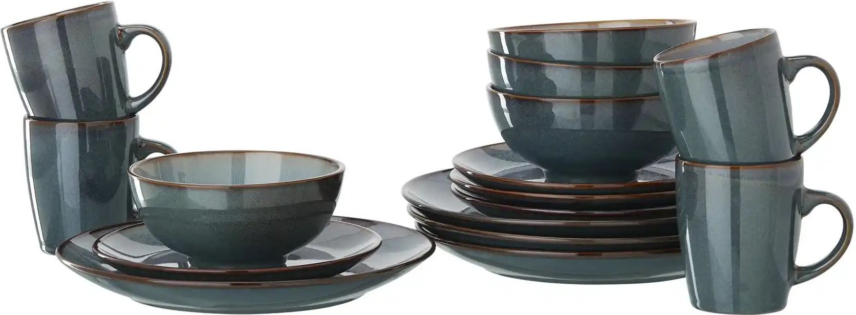 Peill+Putzler Kombiservice Assenza ¦ blau ¦ Steinzeug/Steingut ¦ Maße (cm): B: 50 H: 37 T: 31.5 Geschirr > Geschirrsets...