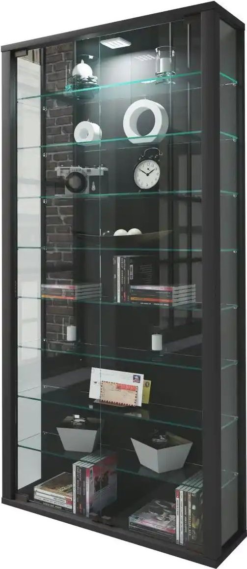 Hängevitrine Vitrosa ¦ schwarz ¦ Maße (cm): B: 59 H: 114,3 T: 18.0 Schränke > Hängeschränke - Höffner