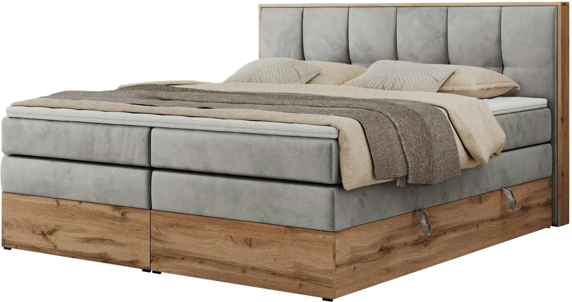 Thumbnail - Boxspringbett mit Bettkasten Albero 1 King ¦ grau ¦ Maße (cm): B: 128 H: 113 Betten > Boxspringbetten - Höffner