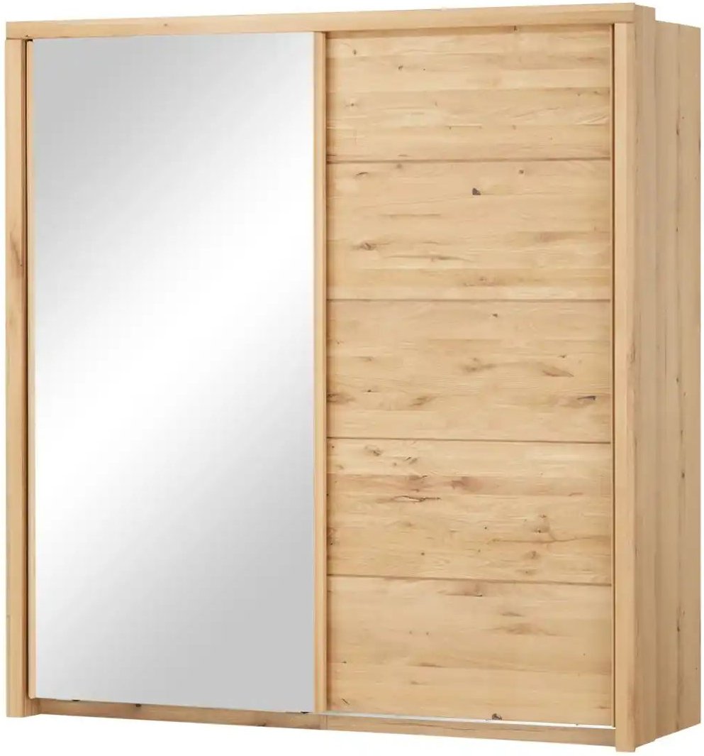 Thumbnail - smart Schwebetürenschrank 2-türig mit Spiegeltür Oslo ¦ holzfarben ¦ Maße (cm): B: 195 H: 204 T: 69.0 Schränke > Kleide...