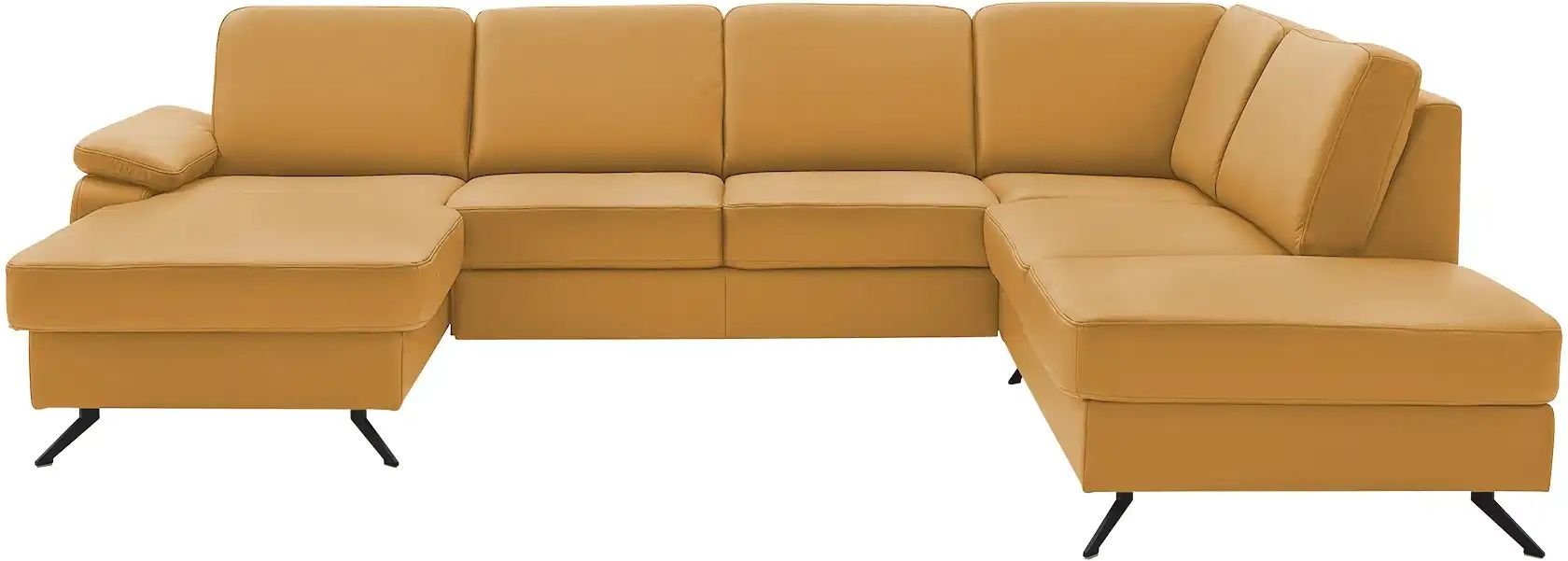 Thumbnail - meinSofa Wohnlandschaft mit Sitz- und Rückenbezug aus Leder Kathi ¦ gelb Polstermöbel > Sofas > Wohnlandschaften - Höffn...