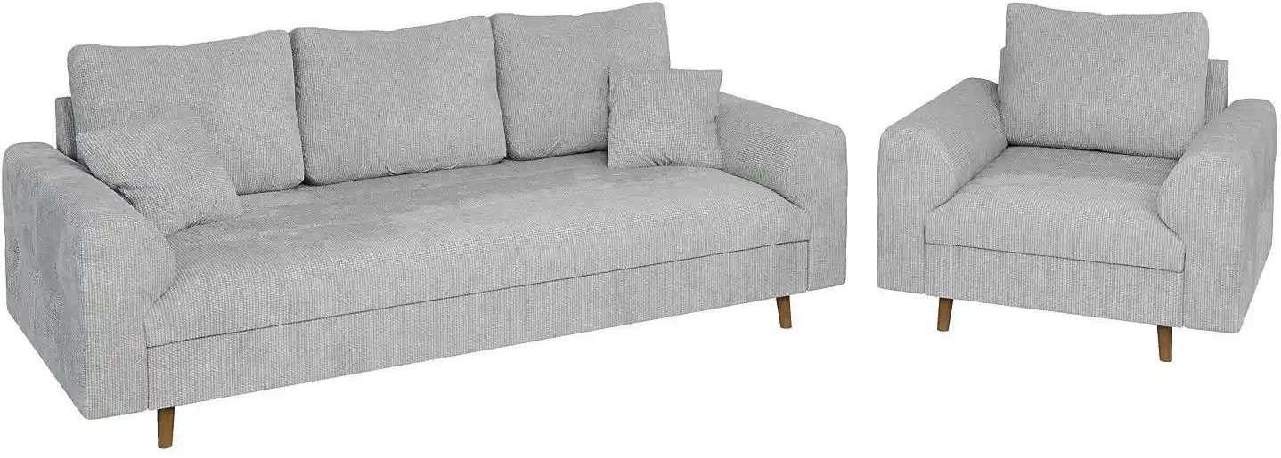 Polstergarnitur 3+1 Trygve ¦ grau ¦ Maße (cm): B: 210 H: 81 Polstermöbel > Sofas > Sitzgruppen - Höffner