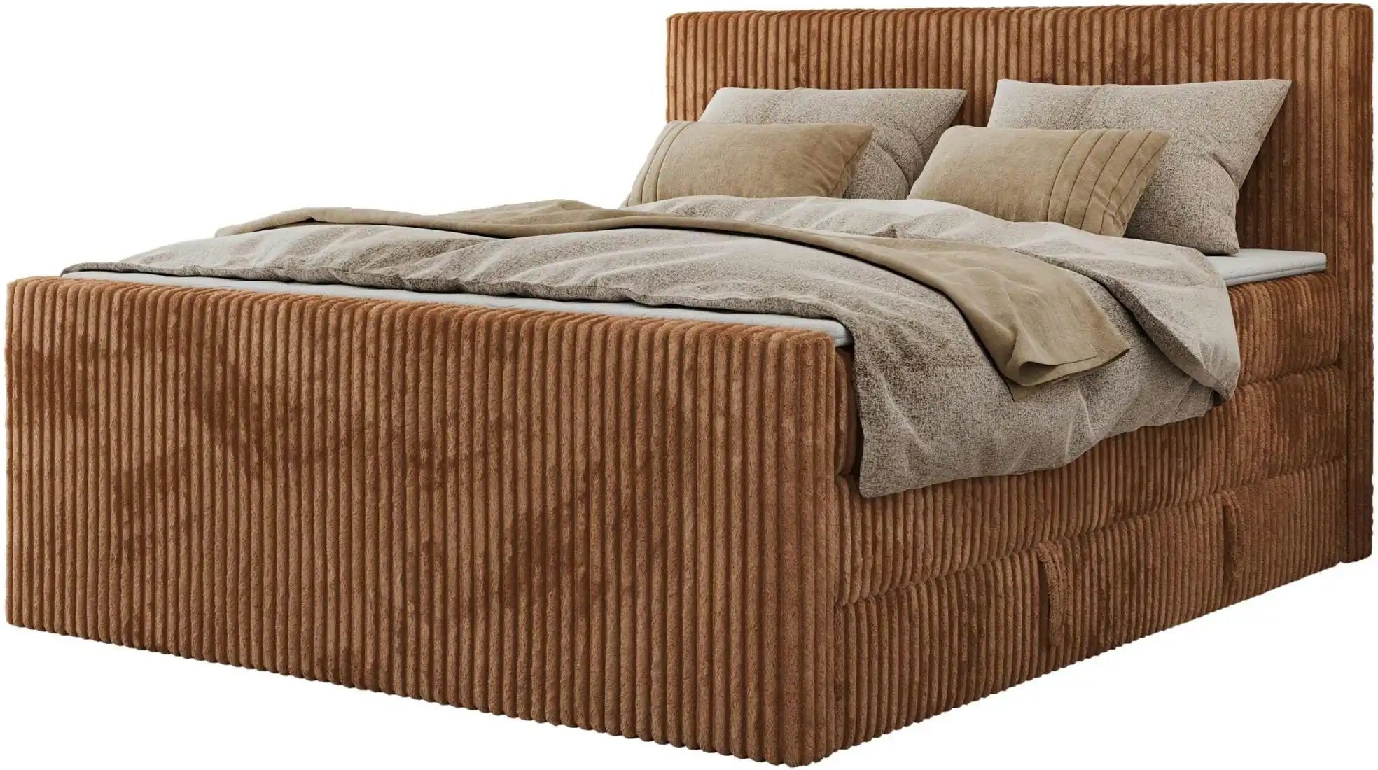 Boxspringbett mit Bettkasten Tiliano King Duo ¦ orange ¦ Maße (cm): B: 144 H: 119 Betten > Boxspringbetten - Höffner