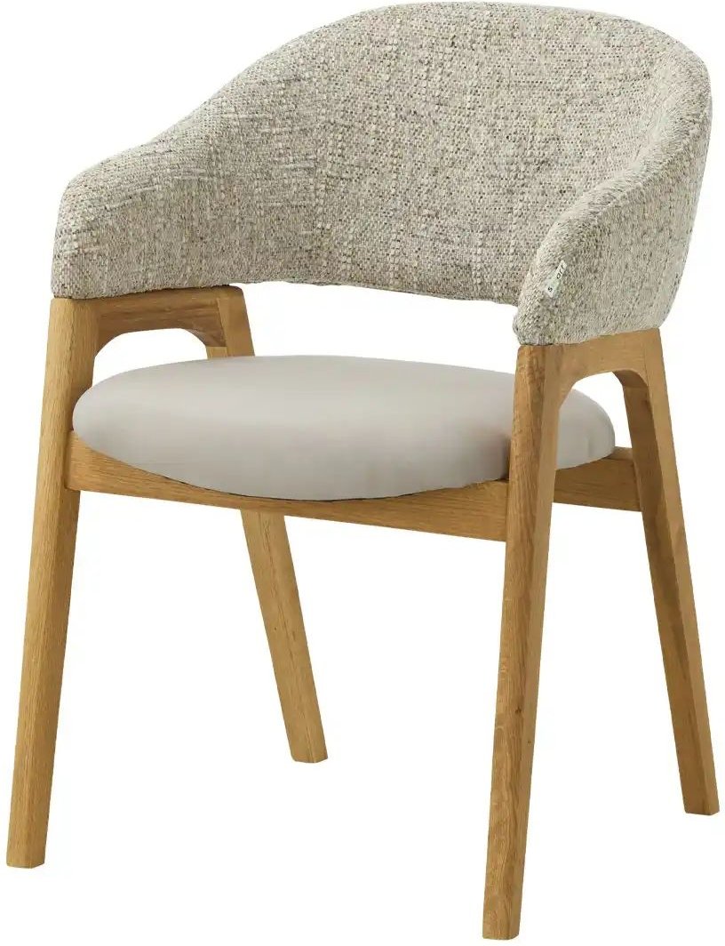 smart Bouclé-Armlehnstuhl aus Eiche Massivholzgestell Erik ¦ grau ¦ Maße (cm): B: 56 H: 80 T: 60.0 Stühle > Polsterstühl...