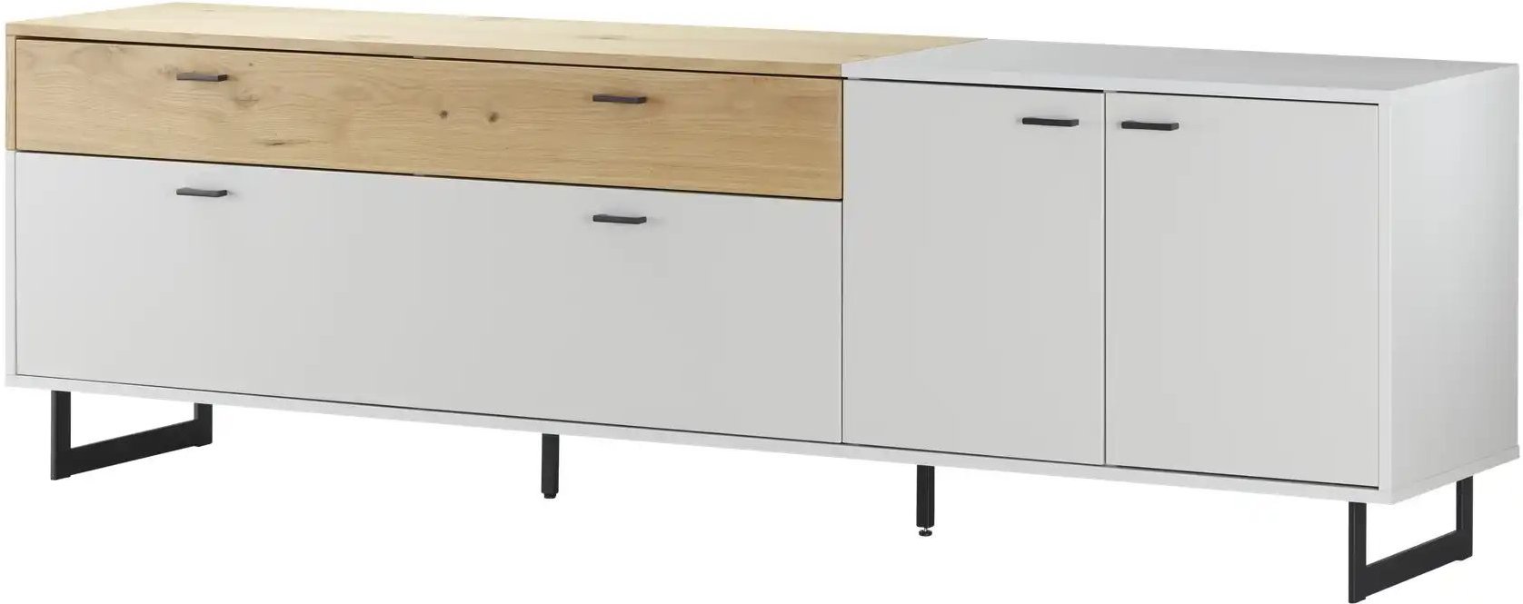 Woodford Lowboard Mario ¦ grau ¦ Maße (cm): B: 224 H: 69 T: 46.0 Kommoden & Sideboards > Lowboards - Höffner