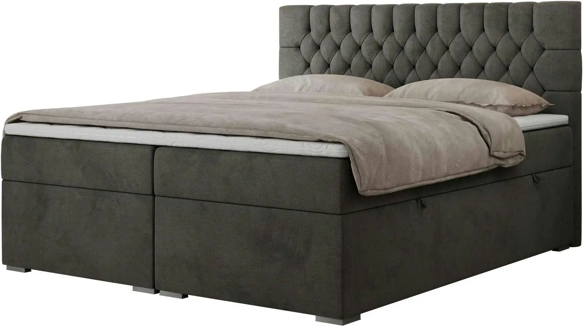 Boxbett mit Bettkasten Pera ¦ grau ¦ Maße (cm): B: 160 H: 125 Betten > Komfortbetten - Höffner