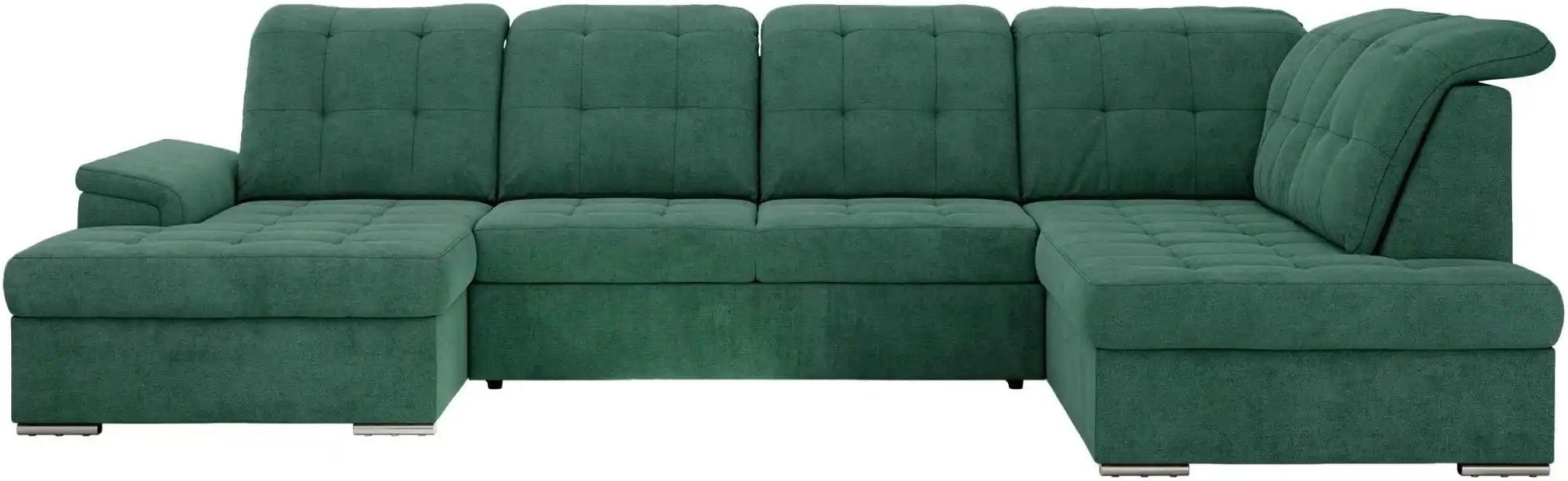 Wohnlandschaft mit Schlaffunktion Madrito ¦ grün ¦ Maße (cm): B: 323 H: 89 Polstermöbel > Sofas > Wohnlandschaften - Höf...