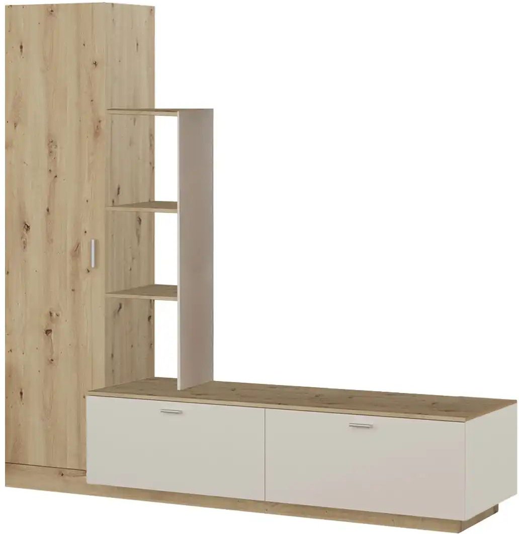 Wohnwand Leka ¦ holzfarben ¦ Maße (cm): B: 209,3 H: 182,7 T: 52.0 Kommoden & Sideboards > Wohnwände - Höffner