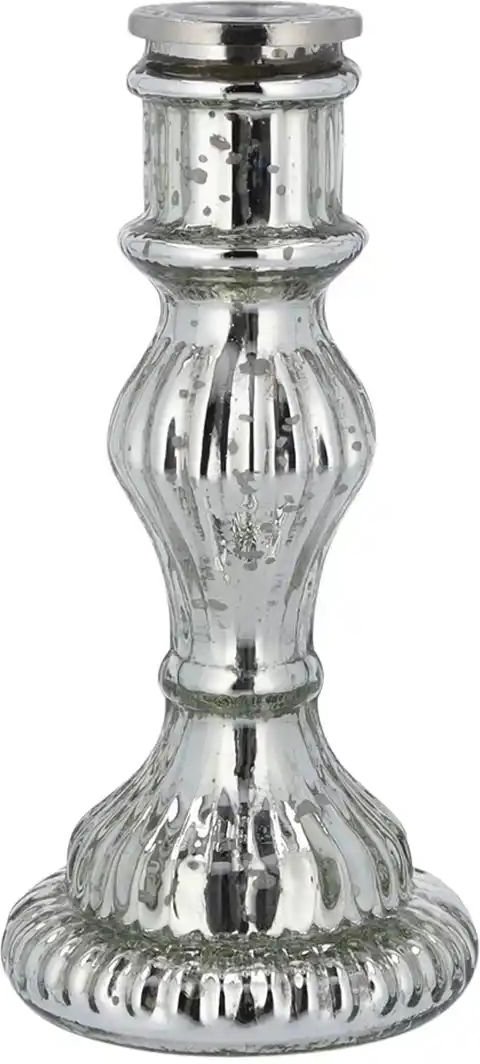 Kerzenhalter ¦ silber ¦ Glas ¦ Maße (cm): H: 16 Ø: 8 Accessoires > Kerzen & Kerzenständer > Kerzenständer - Höffner