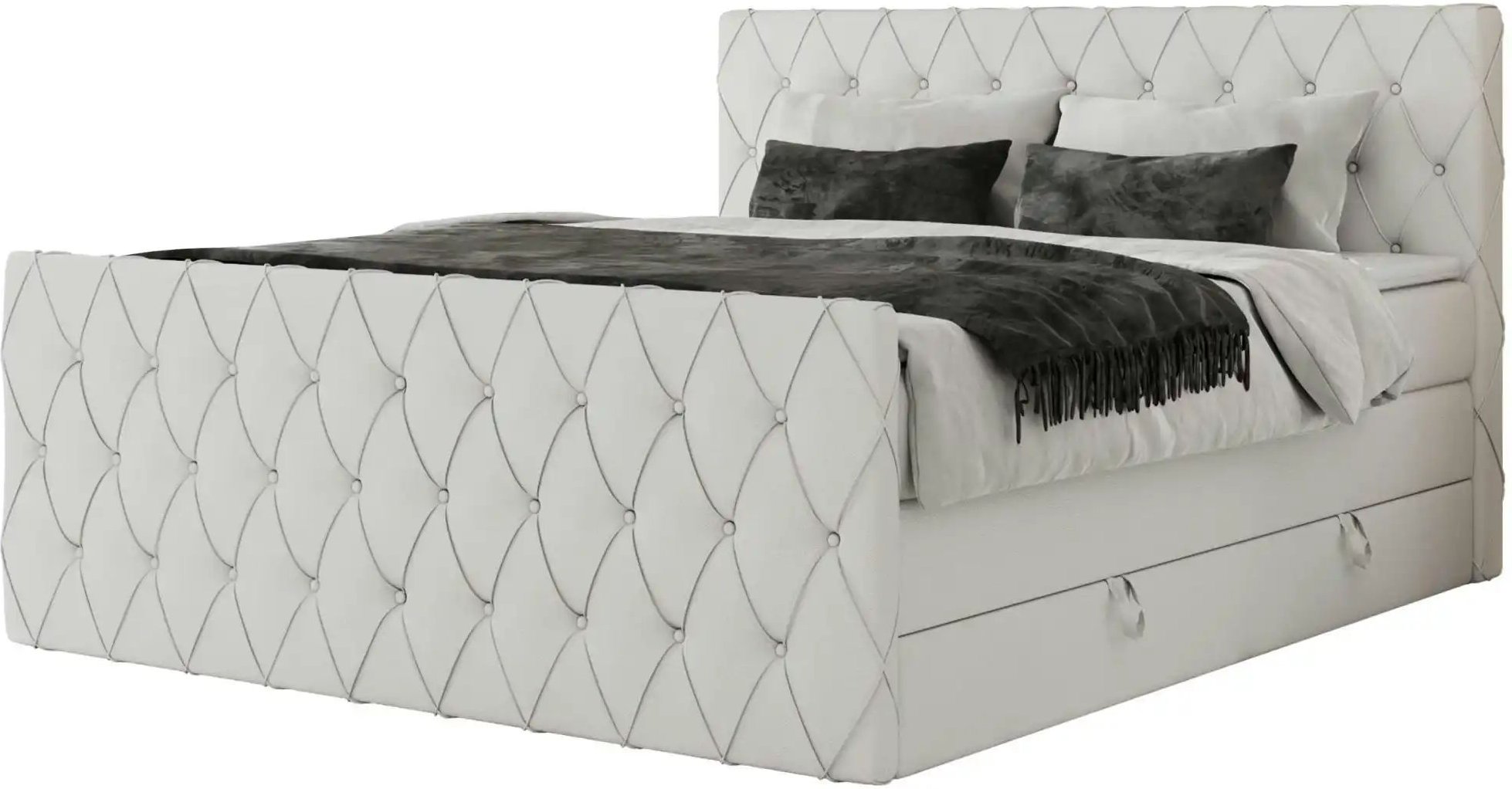 Boxspringbett mit Bettkasten Miren King Duo ¦ weiß ¦ Maße (cm): B: 141 H: 110 Betten > Boxspringbetten - Höffner