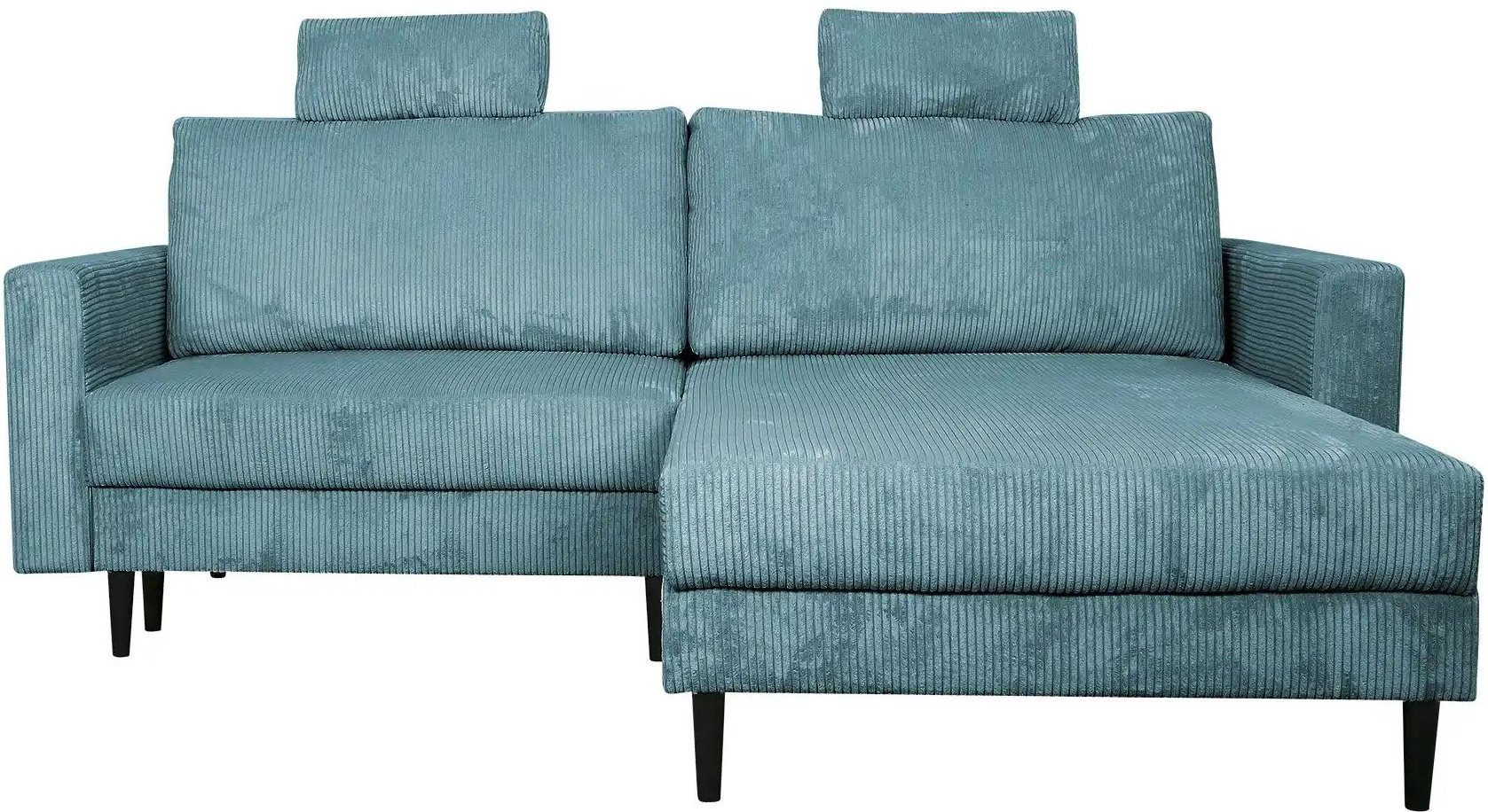 uno Ecksofa trendiger Cordstoff Livorno ¦ blau ¦ Maße (cm): B: 221 H: 105 T: 153.0 Polstermöbel > Sofas > Ecksofas - Höf...