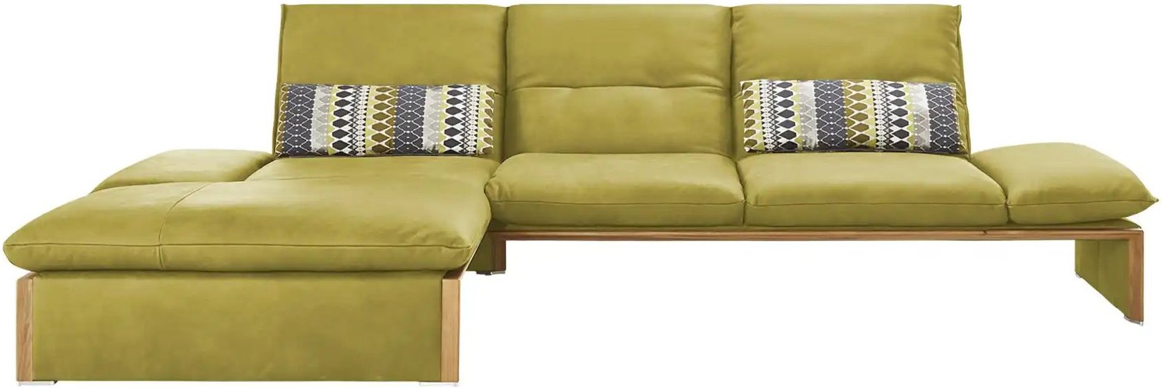 Thumbnail - KOINOR Leder-Ecksofa mit Massivholzrahmen aus Wildeiche Humfrey ¦ grün ¦ Maße (cm): B: 314 H: 93 T: 159.0 Polstermöbel >...