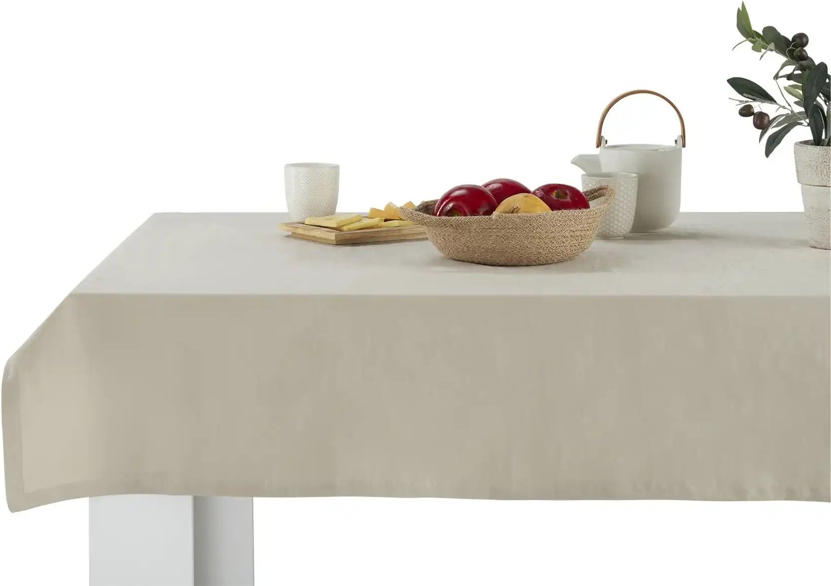 como Tischdecke uni  Dobby ¦ beige ¦ Baumwollmischgewebe ¦ Maße (cm): B: 140 Tischwäsche & Küchentextilien > Tischdecken...