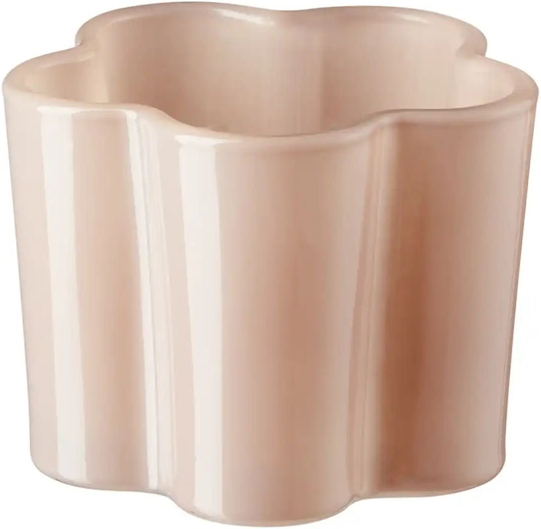 HOME STORY Teelichtglas Blüte   ¦ rosa/pink ¦ Glas ¦ Maße (cm): H: 6  Ø: 7.7 Accessoires > Kerzen & Kerzenständer > Teel...