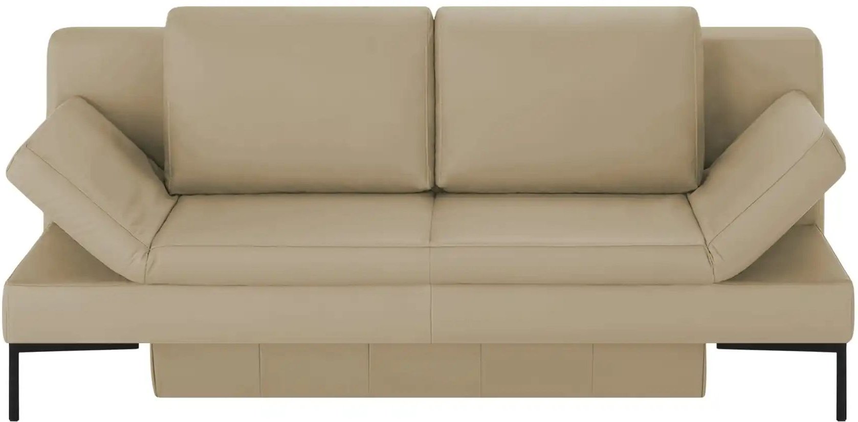 Schlafsofa mit Sitz- und Rückenfläche aus Echtleder Kenny ¦ beige ¦ Maße (cm): B: 204 H: 88 T: 91.0 Polstermöbel > Sofas...