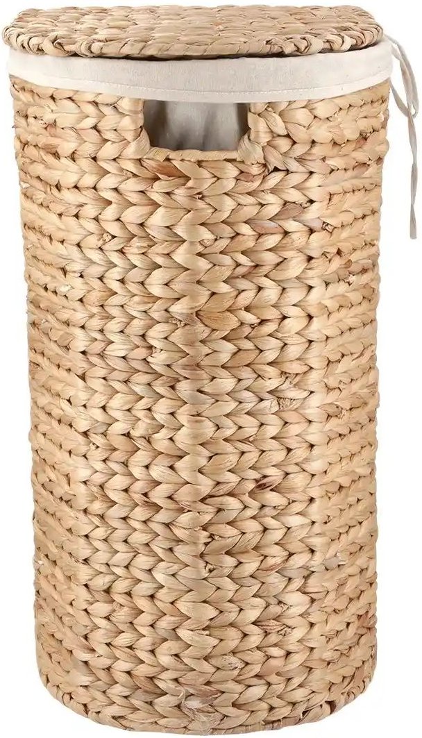 Wäschekorb mit Deckel ¦ braun ¦ Wasserhyazinthe,Metall,Baumwolle ¦ Maße (cm): B: 35 H: 55 T: 30.0 Aufbewahrung > Wäsch...