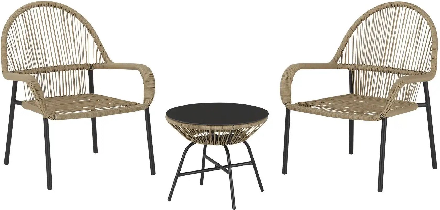 Balkon-Set 3-teilig Prato ¦ beige Garten > Gartenmöbel > Gartenmöbelsets - Höffner