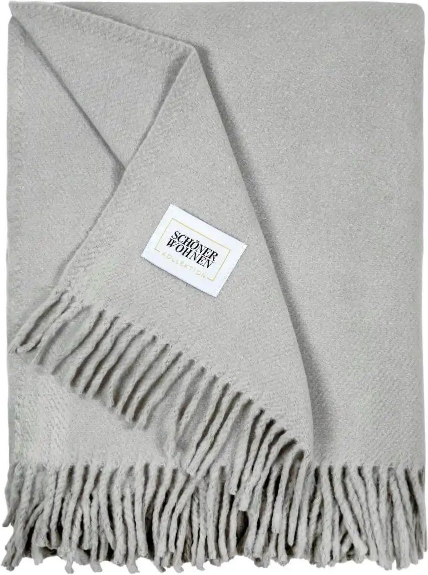 SCHÖNER WOHNEN Kollektion Wohndecke ¦ grau ¦ Baumwollmischgewebe ¦ Maße (cm): B: 140 Dekokissen & Decken > Kuscheldeck...
