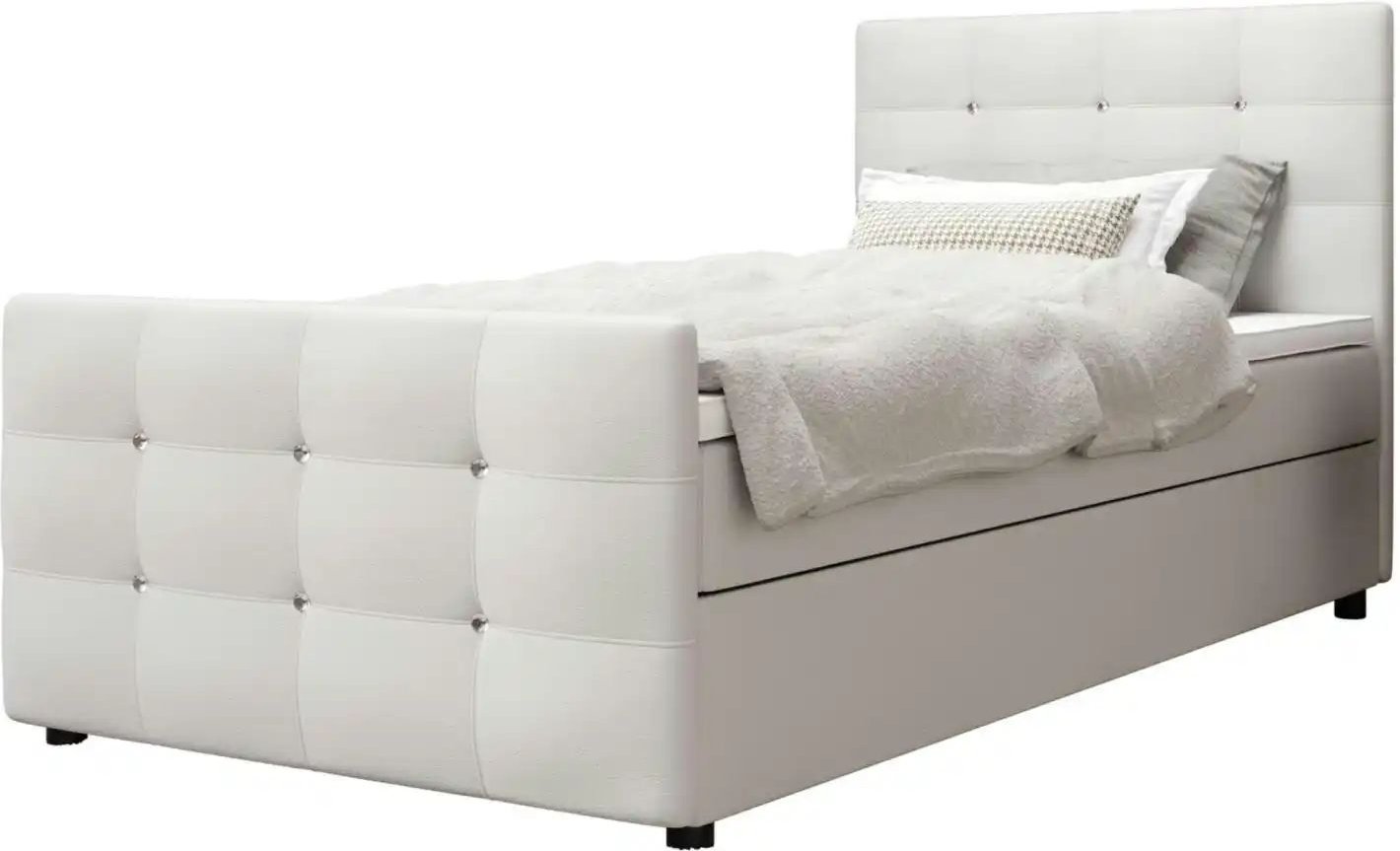 Boxbett mit Stauraum Matratze H3 und Topper Kleo ¦ weiß ¦ Maße (cm): B: 90 H: 105 Betten > Komfortbetten - Höffner