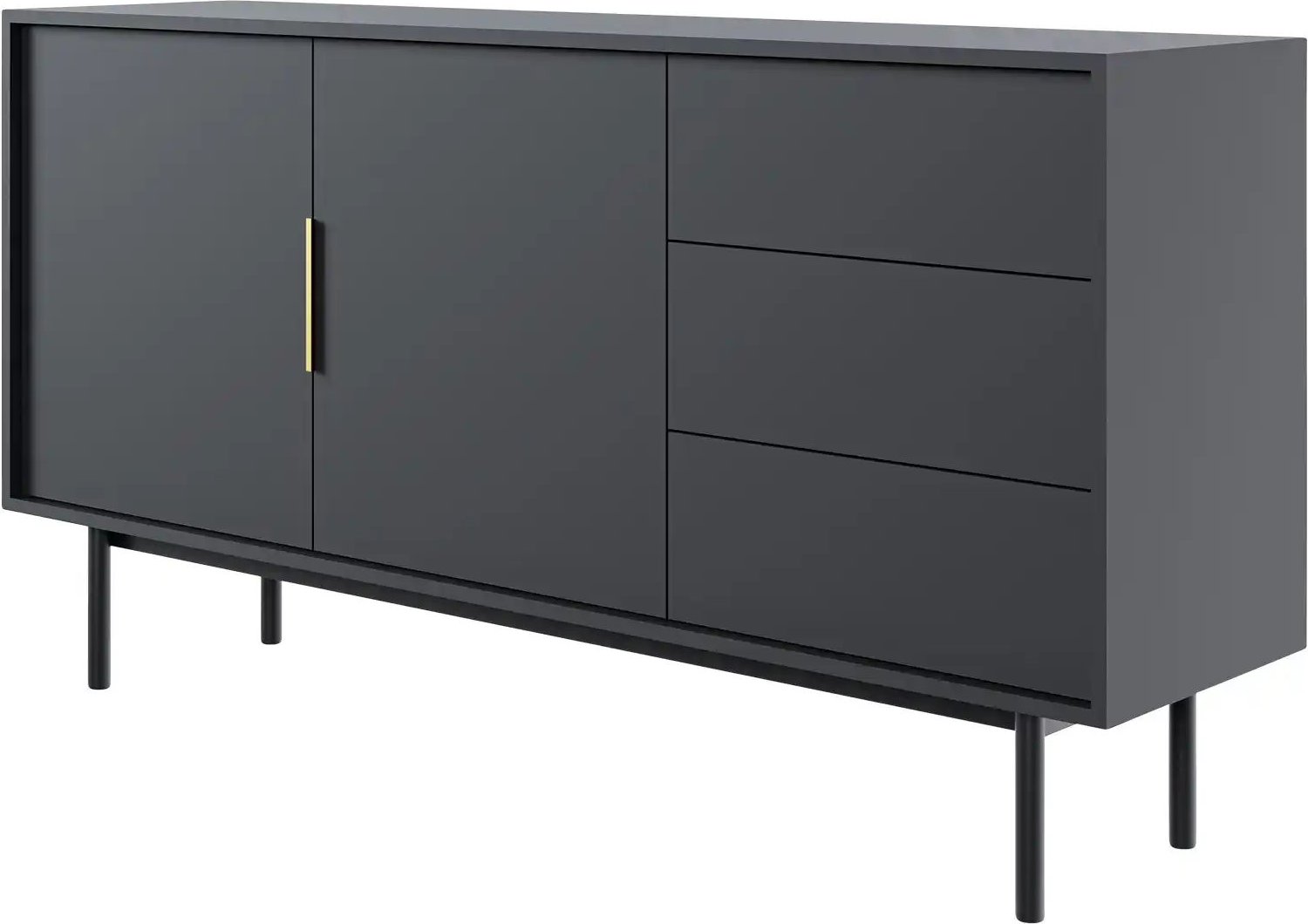 Thumbnail - Sideboard Vinchio ¦ schwarz ¦ Maße (cm): B: 154 H: 82 T: 39.0 Kommoden & Sideboards > Sideboards - Höffner